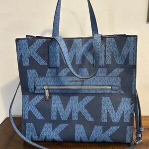 Michael Kors Denim Blue Monogram Tote